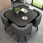 Trueliving Modern Black Dinning Table H 30 x W 45 x D 35; Chair : H 34 x W 18 x D 18